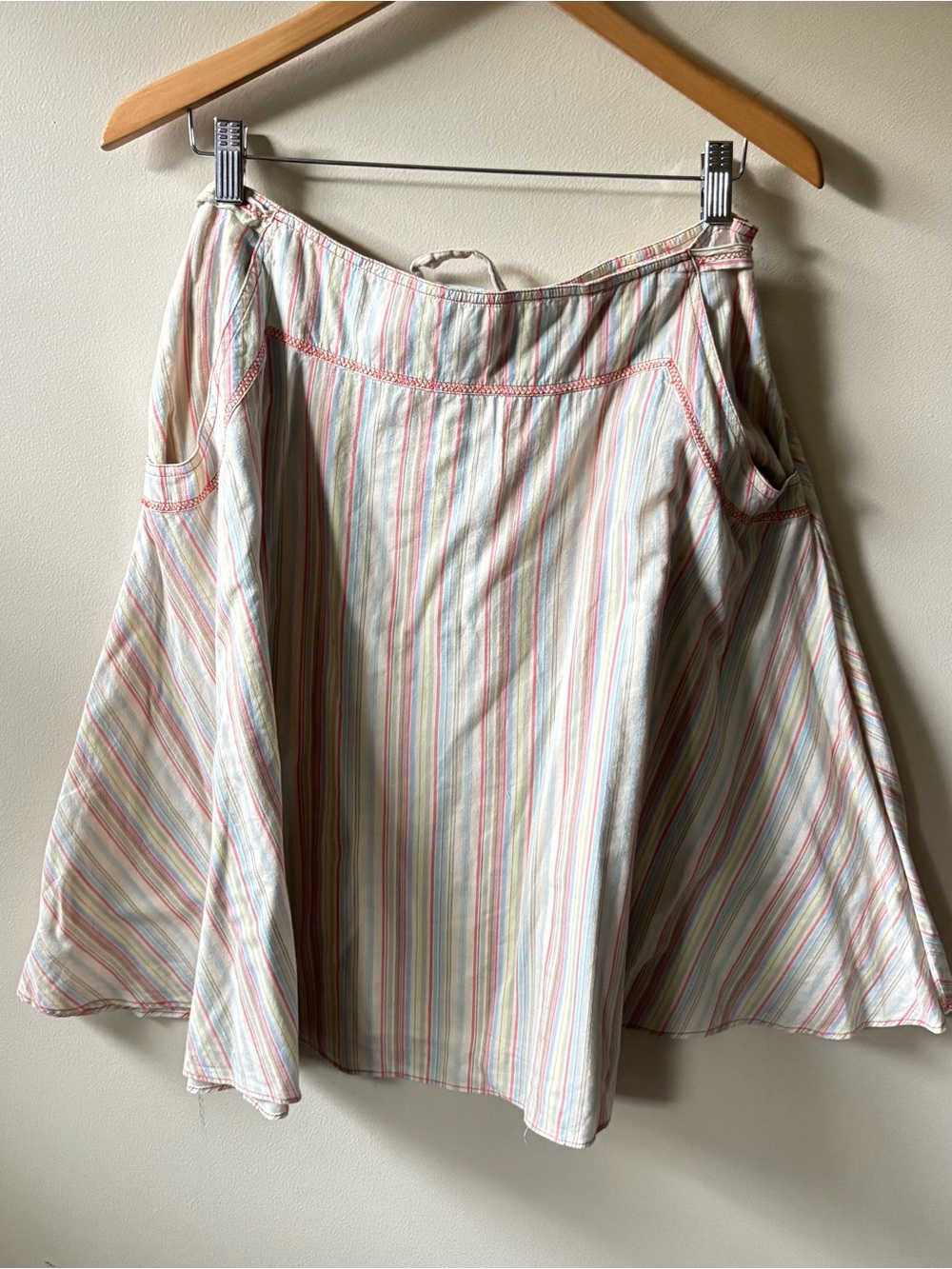 Free People Y2K Striped Pastel Midi Skirt